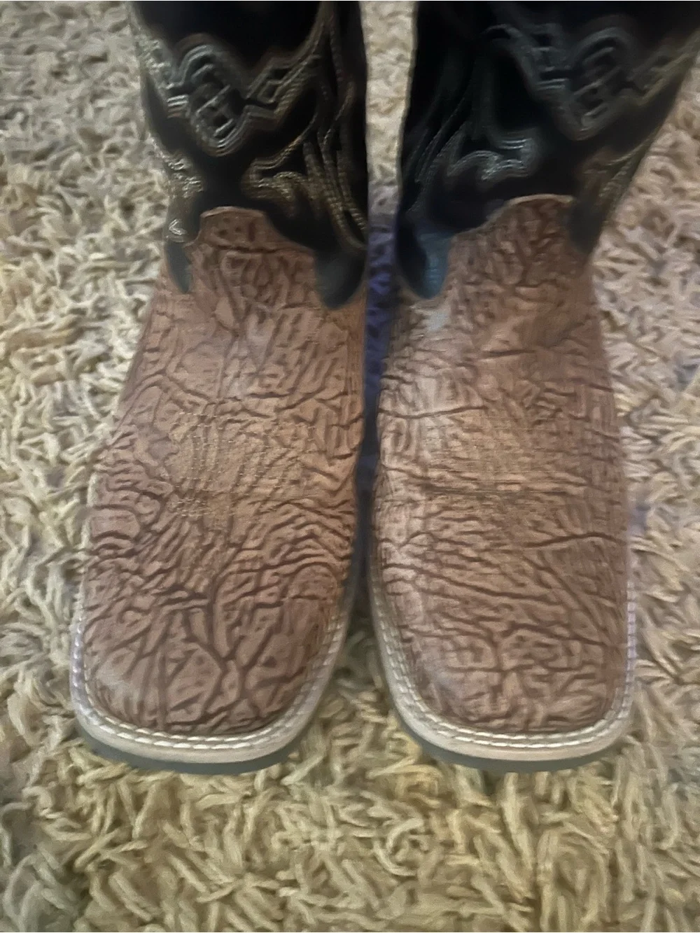 Boy’s Cody James Western Square-Toe Brown & Black Cowboy Boots